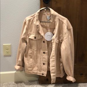 Baby Pink denim jacket oversized